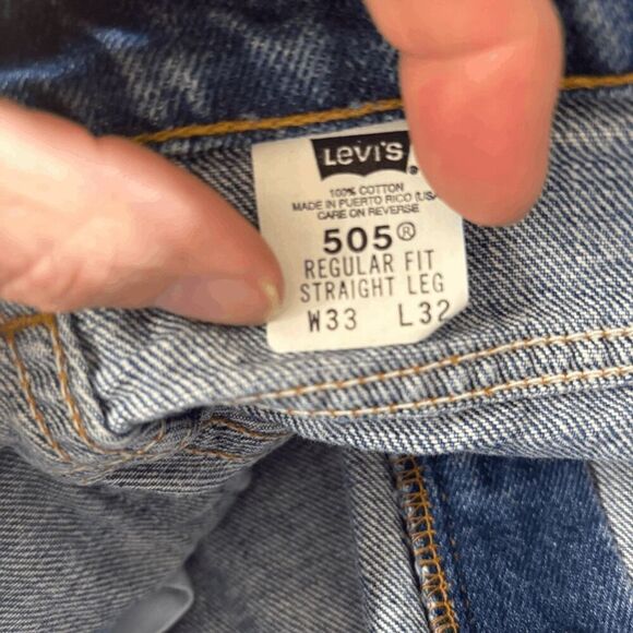 Vintage 90's Y2K Levis 505 Denim Pants W32 L32 Made in PR USA Faded Wash EUC - Picture 7 of 9